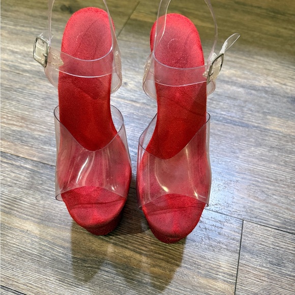 Red Rhinestone pleasers 7” - Picture 4 of 6